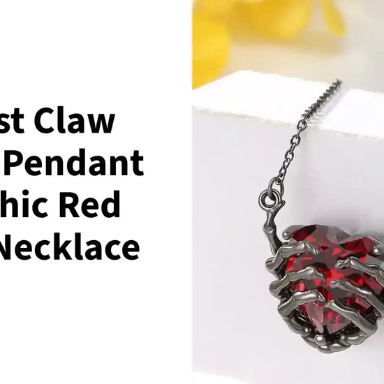 Ghost Claw Heart Pendant | Gothic Red Core Necklace by@Outfy