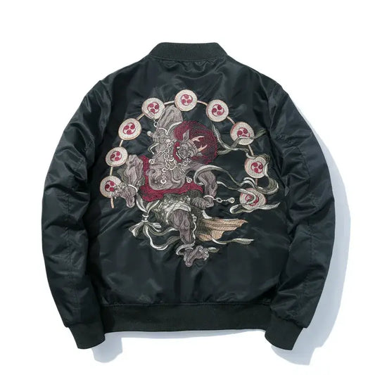 Rising Tiger Embroidered Bomber Jacket | Shadow Pulse (lightweight) / s | Hoodies & Jackets