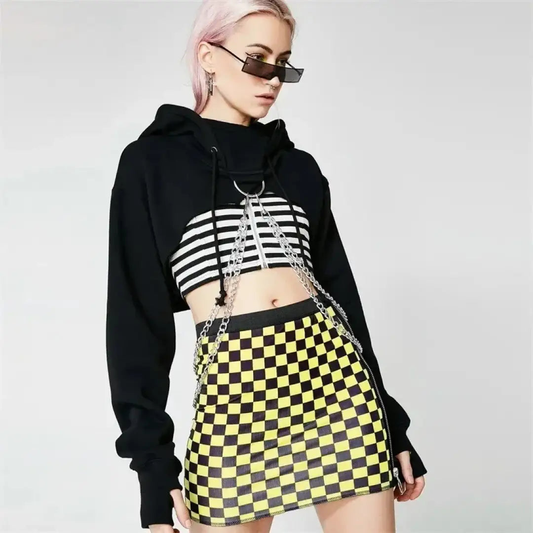 Ruincore Crop Gothic Hoodie | Streetwear