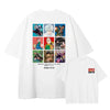 White graphic tee featuring Sakamoto Days design for stylish summer anime fashion