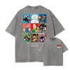 Gray Sakamoto Days anime graphic tee featuring vibrant manga character squares