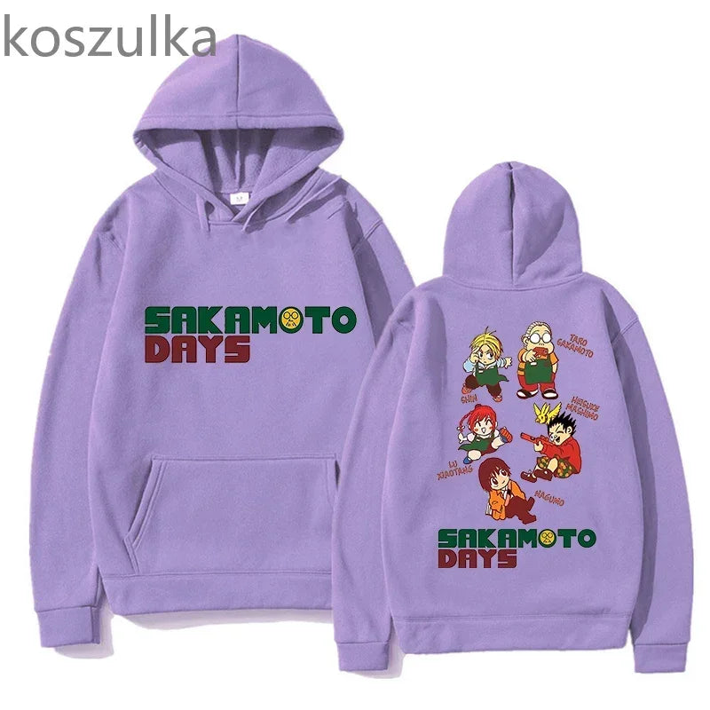 Lavender Sakamoto Days hoodie, ideal anime streetwear for ultimate fans of Sakamoto Days