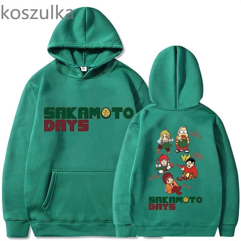 Green Sakamoto Days hoodie, perfect anime streetwear for ultimate fans of Sakamoto Days