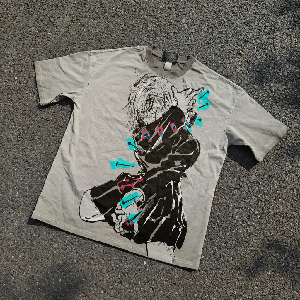Scorned Doll Nobara Kugisaki Graphic T-shirt | Gray / s | Anime Streetwear