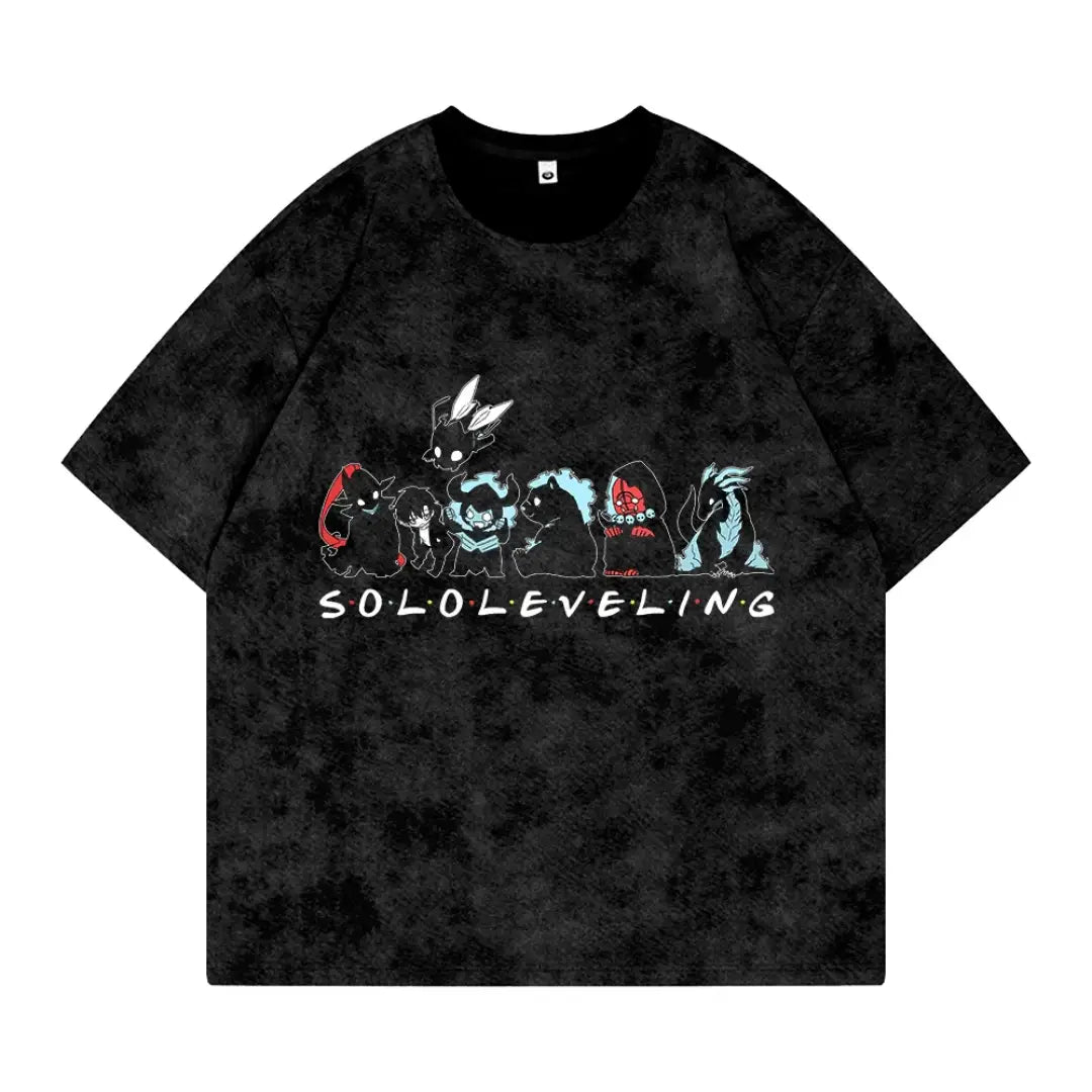 Shadow Monarch Tie‑dye Oversized Tee | Void black / s | Anime Streetwear