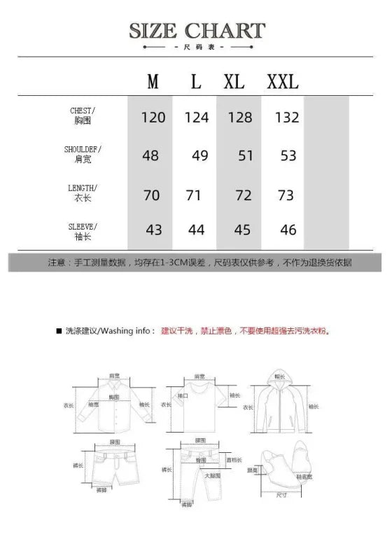 Clothing size chart for Shadow Weave Techwear Hooded Cargo Jacket Urban Future