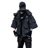 Black Shadow Weave Techwear hooded cargo jacket for an urban future style