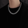 Silver curb chain necklace made of high-quality stainless steel for hip-hop style