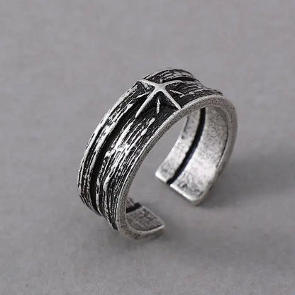 Starcross Adjustable Ring – Silver Punk Edition | Midnight / Resizable | Anime Accessories & Merch
