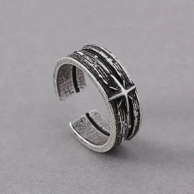 Starcross Adjustable Ring – Silver Punk Edition | Midnight / Resizable | Anime Accessories & Merch