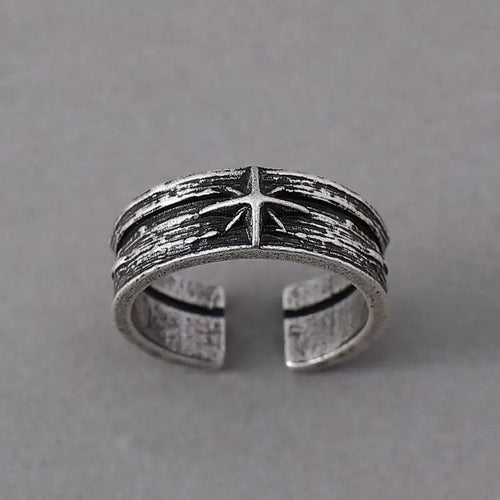 Starcross Adjustable Ring – Silver Punk Edition | Midnight / Resizable | Anime Accessories & Merch