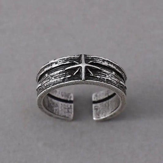 Starcross Adjustable Ring – Silver Punk Edition | Midnight / Resizable | Anime Accessories & Merch