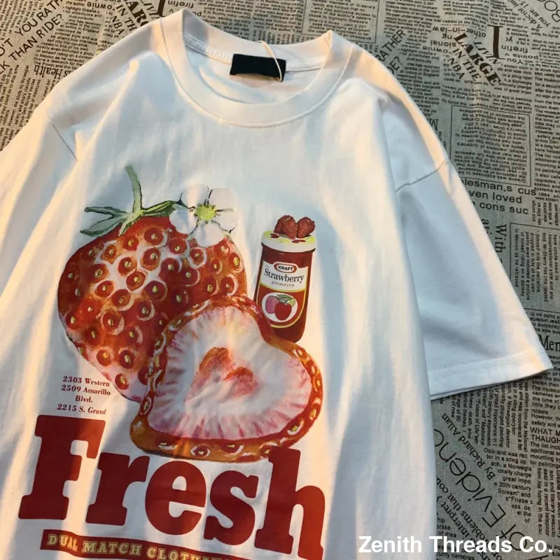 Strawberry Dream Tee – Japan Streetwear Retro Style - T-Shirt