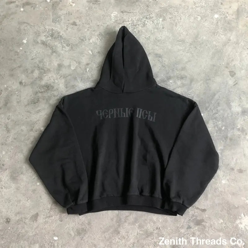 Streetwear Print Velvet Hoodies - Black / 1 - hoodie