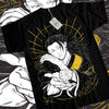 Black Suguru Geto Jujutsu Kaisen anime graphic tee featuring a striking character design