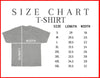 T-shirt size chart for Suguru Geto Jujutsu Kaisen Anime Graphic Tee