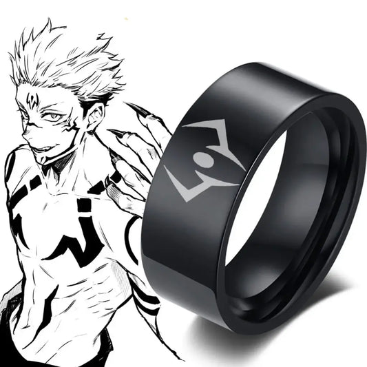 Sukuna Ring | Jujutsu Kaisen Stainless Steel Anime Jewelry Shadow Light Box by Free Shipping