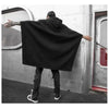 Black hooded poncho from Telisan Techwear featuring techwear oversized baggy style