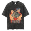 Gray graphic t-shirt showcasing Trendy Casual Anime Pullover from Mainland China