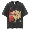 Black graphic t-shirt showcasing Trendy Casual Anime Pullover from Mainland China