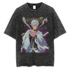 Gray anime graphic t-shirt from mainland China, ideal for casual wear and anime enthusiasts