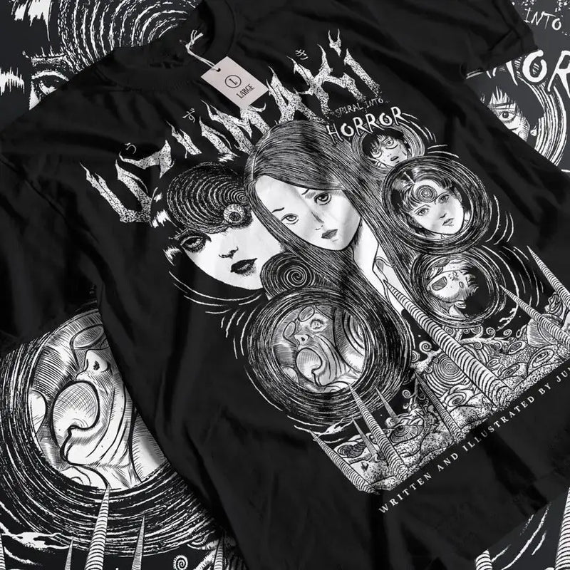 Uzumaki t Shirt Junji Ito Japanese Horror Apparel T-shirt by Free Shipping