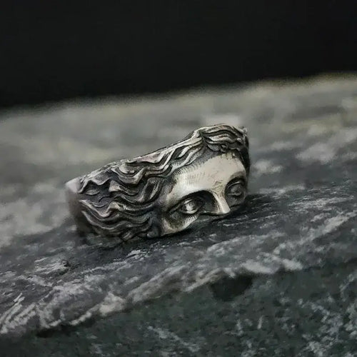 Venus Mask Adjustable Ring Intricate Relief Detailing Ring by Free Shipping