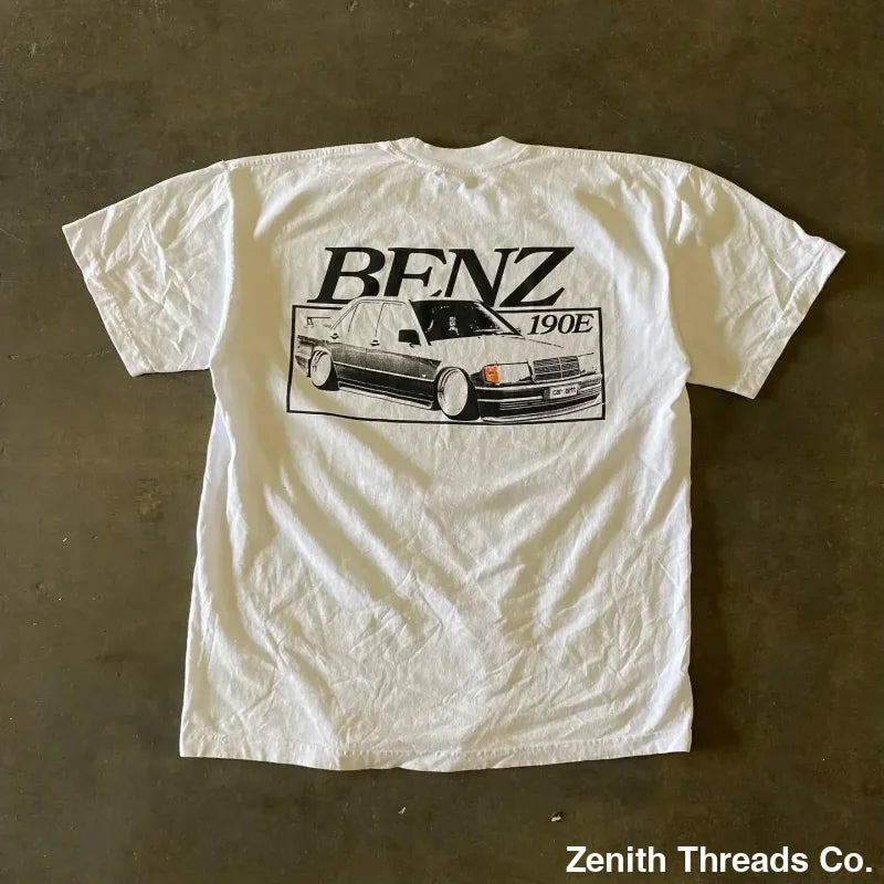 Vintage Fashion Graphic Printed Tee - Benz / L - T-Shirt