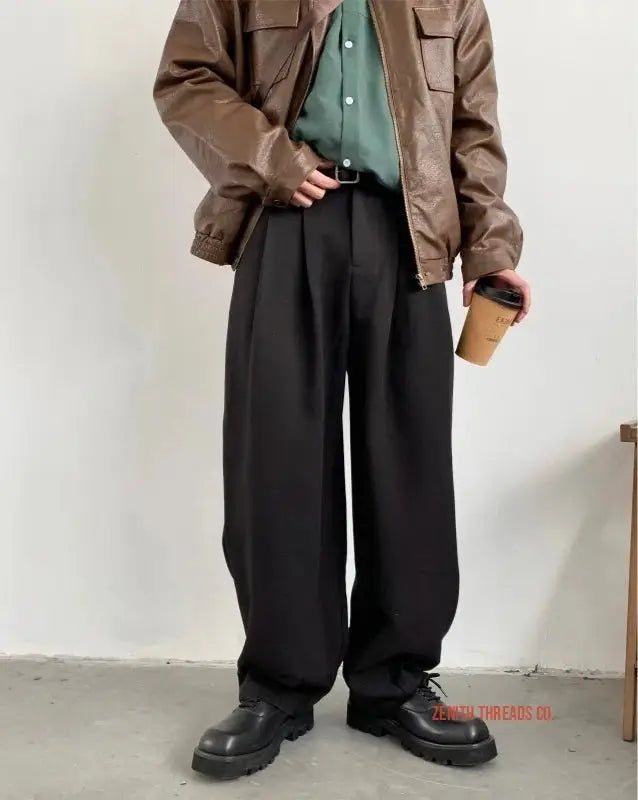 Vintage Straight-Leg Baggy Pants Pants