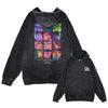 Black graphic hoodie featuring Vintage Washed Dandadan Anime design for stylish wear