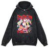 Black Graphic Hoodie from Vintage Washed Dandadan Anime Collection