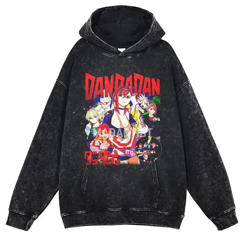 Vintage Washed Dandadan Hoodie Japanese Streetwear by Free Shipping