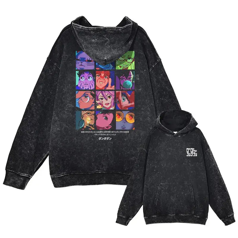 Vintage Washed Dandadan Hoodie Japanese Streetwear by Free Shipping