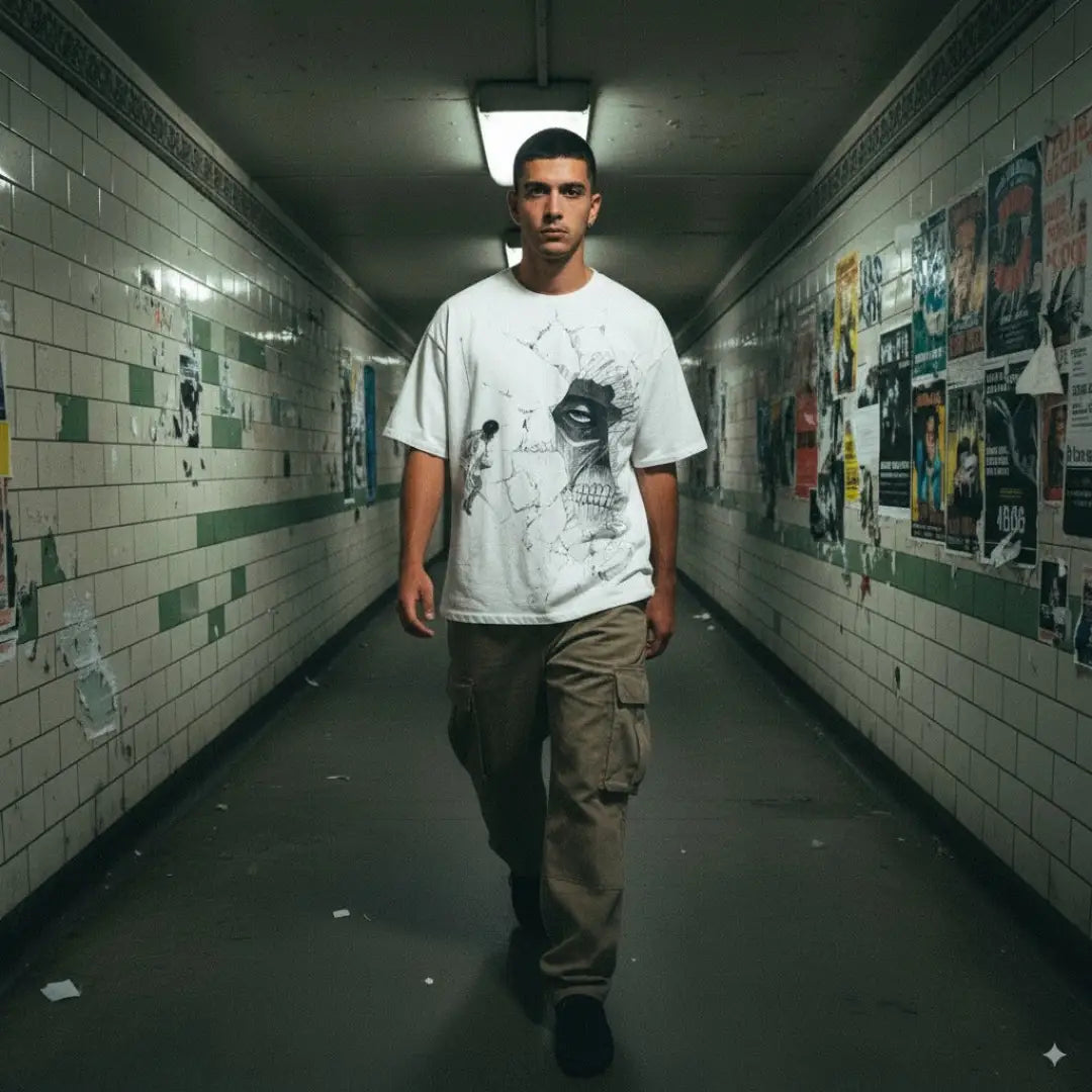 Wallbreaker Tee - Attack on Titan Inspired Oversized Anime T-shirt | Streetwear