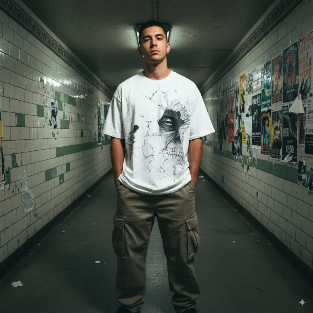 Wallbreaker Tee - Attack on Titan Inspired Oversized Anime T-shirt | Streetwear
