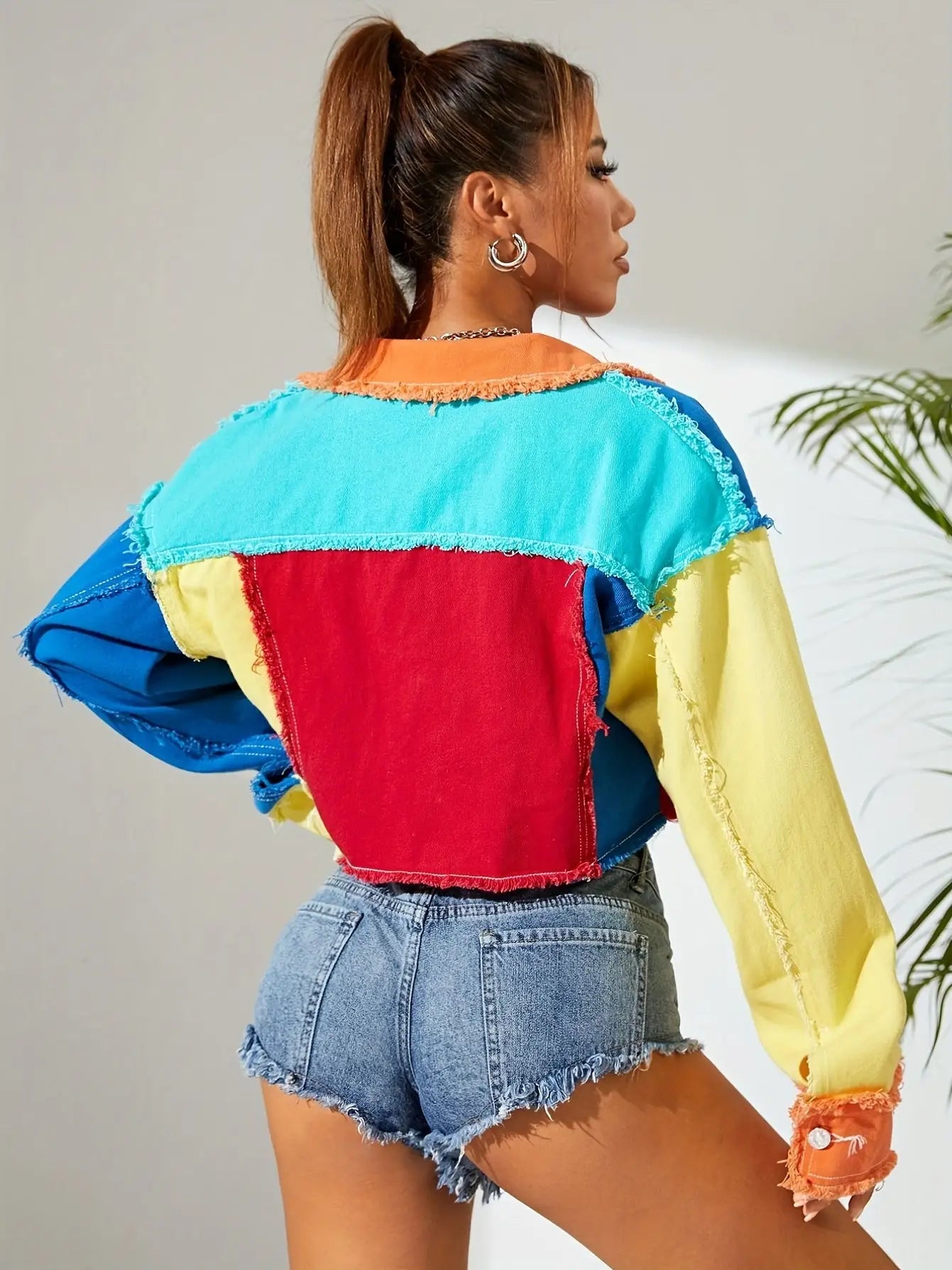Spectrum Riot Jacket – Colorblock Raw-hem Denim | Streetwear