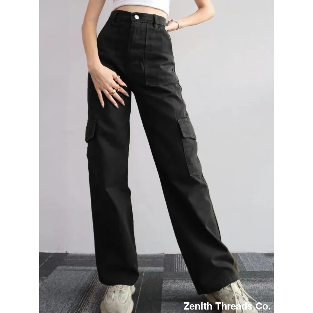 Y2K Women Vintage Cargo Pants - Black / 3XL - Cargo Pants