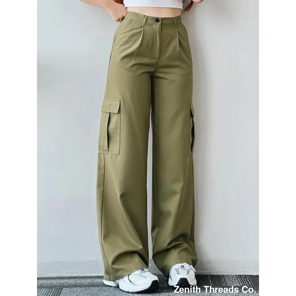 Y2K Women Vintage Cargo Pants - Light Green / S - Cargo Pants