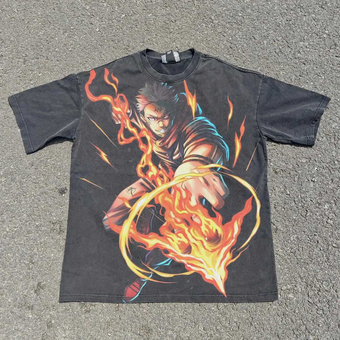 Flame of Malevolence Graphic Tee | Washed Black / s | Jujutsu Kaisen