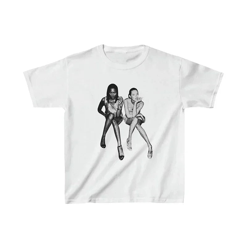 E-girl Graphic Print Y2K Graphic Tee - Graphic Tee