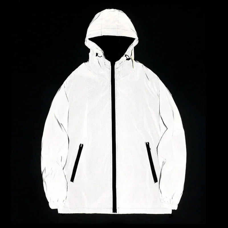 Phantom Flux Windbreaker – Reflective Jacket Hooded Edition - Jacket