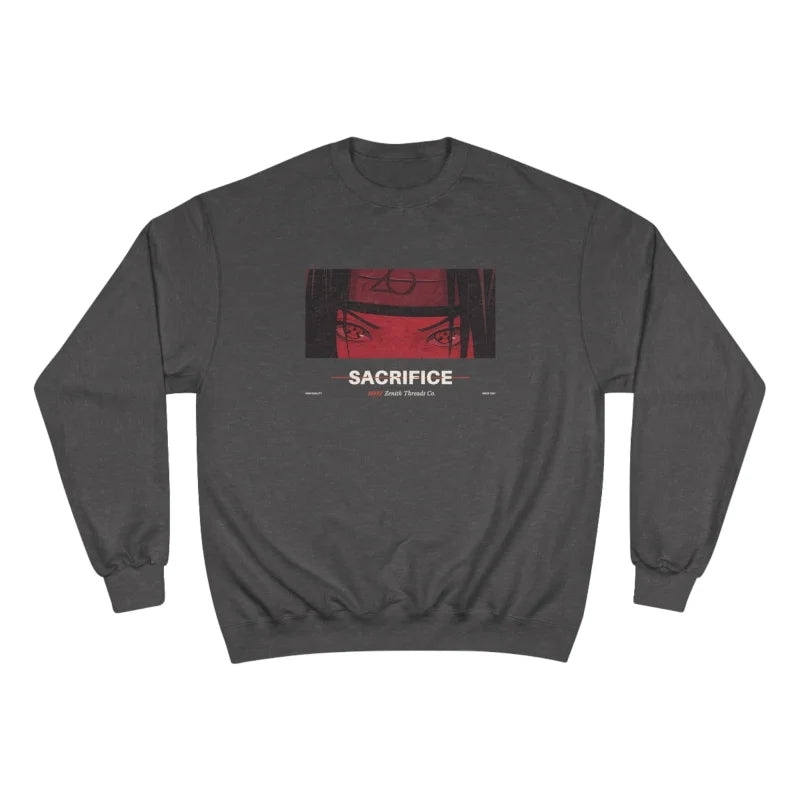 Sacrifice Champion Sweatshirt - Cozy Graphic Sweater for Anime Lovers - Charcoal Heather / S - Sweatshirt