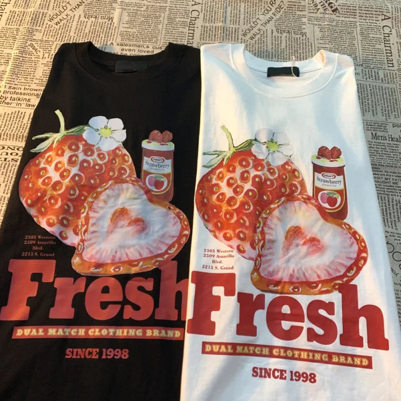 Strawberry Dream Tee – Japan Streetwear Retro Style - T-Shirt