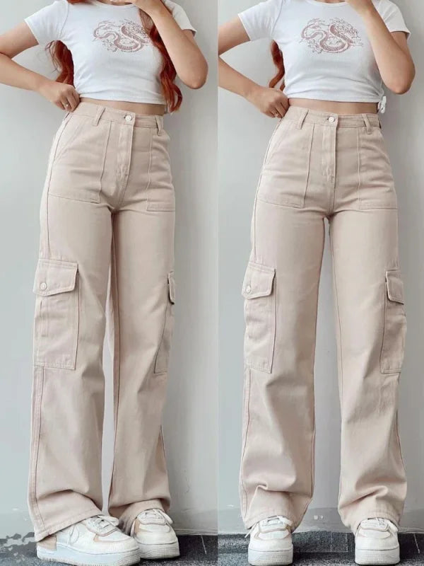 Y2K Women Vintage Cargo Pants - Cargo Pants