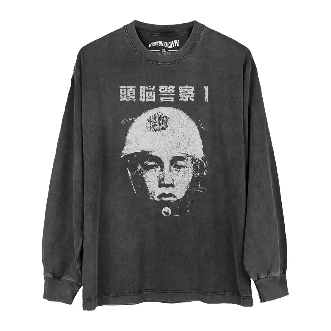 Zuno Keisatsu Brain Police Tee - Japanese Punk Rock Band Graphic Shirt | Long Sleeve Black / s | Streetwear